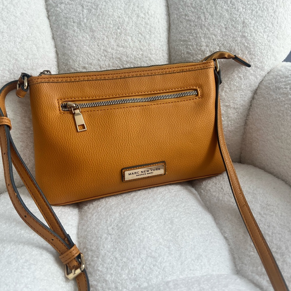 Marc New York Mustard Yellow Pebbled Leather Crossbody